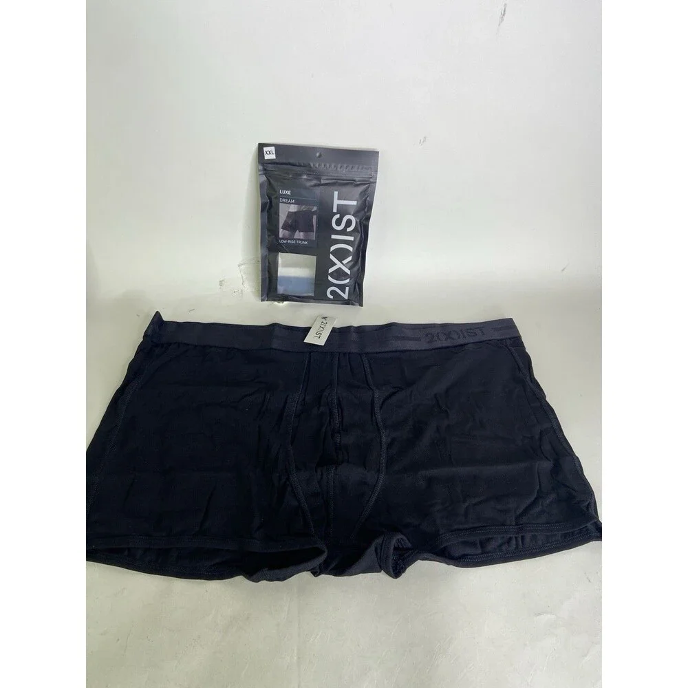 2xist Luxe Dream Low Rise Trunk Boxer Briefs Black Beauty Mens Size XXL 2XL